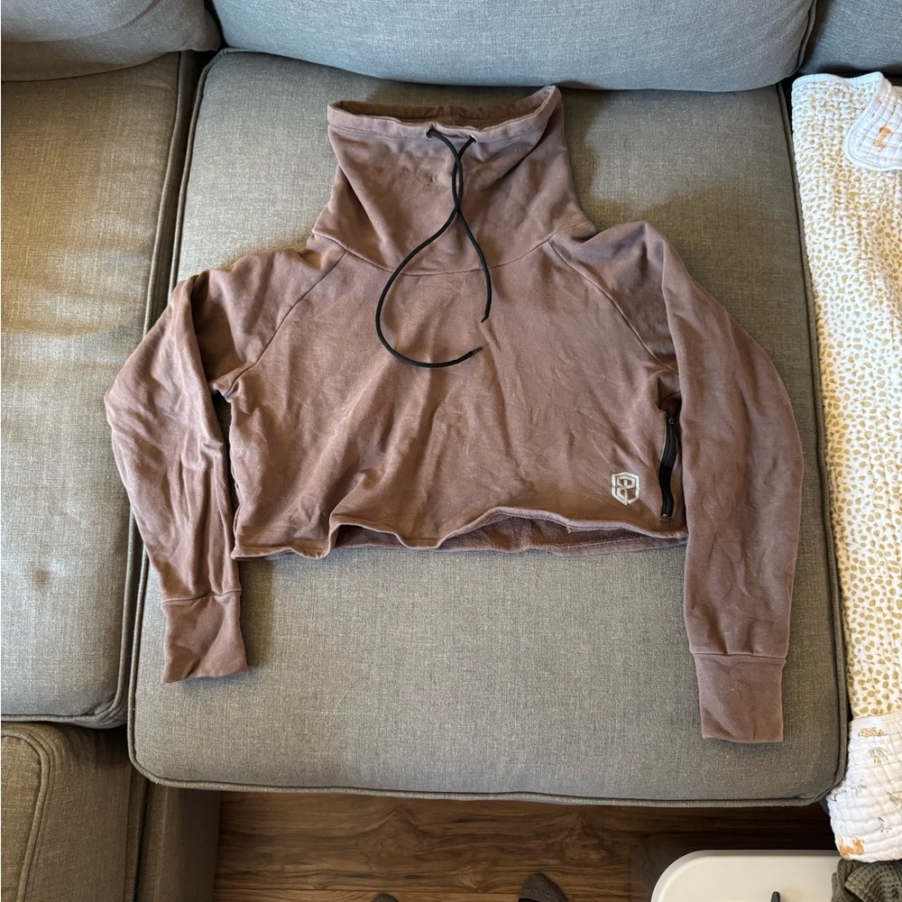 Born Primitive Brown Cropped Cowl Neck Sweatshirt